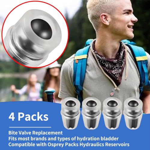 Bite Valve Replacement Mouthpiece Fit for Hydration Pack Bladder Water Backpack and Most Brands(4-Pack), with Shutoff Valve and Tube O-Ring - color: 4 Black