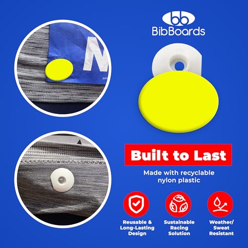 BibBoards bibSNAPS Race Bib Clips, Plain Yellow, 4 Pack - color: Plain Yellow
