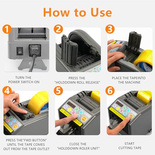 Upgraded Ceramic Roller Automatic Ribbon Cutting Machine, Automatic Tape Dispenser,Tape Width 6-60mm,Length 5-999mm Double-Sided Tape, Adhesive Cutter with Manual & Auto Ideal for Business & Home. - size: KIUSUOZI-9TC