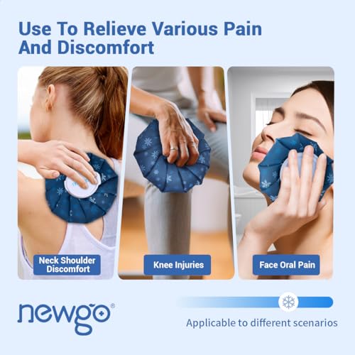 NEWGO Ice Pack for Injury Reusable, Small Ice Bag Refillable Ice Pack for Hot Cold Therapy and Pain Relief, Hot Water Bag, No-Leak Medical Ice Bag (6 Inch) - size: 6 Inch