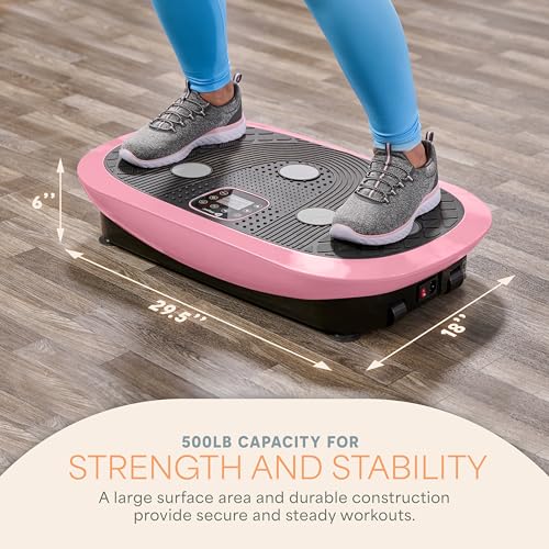 Lifepro Rumblex 4D Vibration Plate Exercise Machine with 7 Training Modes - color: Pink, size: Plus