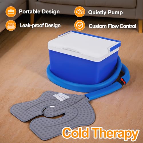 Cold Therapy Ice Machine for Knee After Surgery, Ice Machine for Shoulder After Recovery Care - Cryotherapy Freeze Kit with Universal Pad for Joint Ice Therapy, Post-Surgery Pain Relief Device