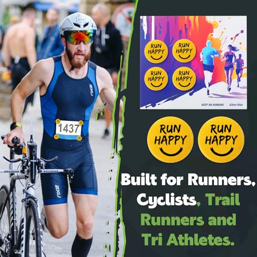 Suncalla 12pcs Race Bib Clips, Runner Race - color: Yellow, style: Smile