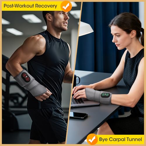 WoloyHeatie Wrist Heating Pad Red Light Massage Carpal Tunnel, FSA Eligible - color: Gray