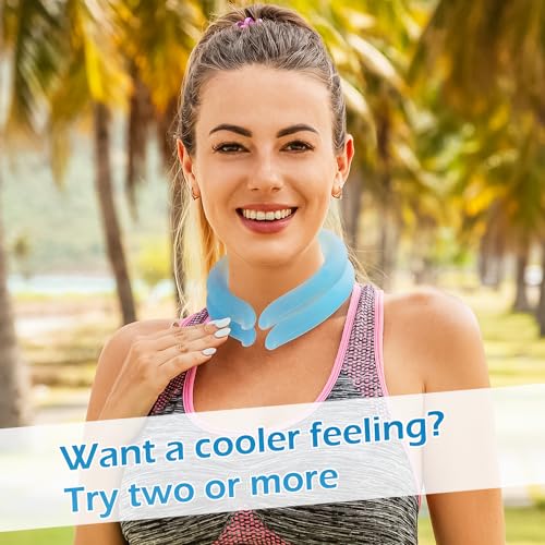 Neck CoolingTube with Insulated Bag, Reusable Ice Coolers Wearable Cooling Products, Neck Ice Coolers for HotWeather (Blue) - color: Blue
