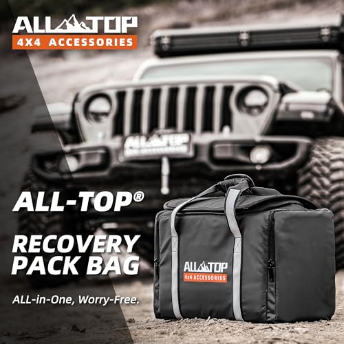 ALL-TOP Recovery Pack Bag, Water-Resist Tool Organizer for Offroad Gear & Overland Equipment, Standing Zippered Waterproof Storage Tote, Black Empty - color: Black, Recovery Bag