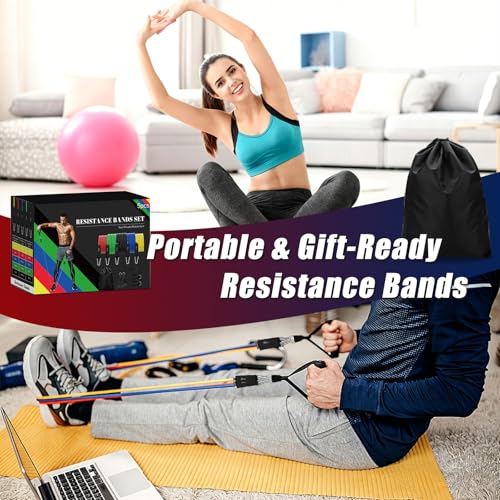 Resistance Bands with Handles, 5-Level Exercise Bands with Handles