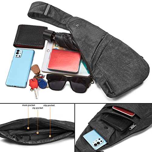 Seoky Rop Sling Bag Slim Personal Purse Pocket Small Crossbody Chest Bag - color: Dark Grey-1, size: Small