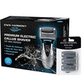 Own Harmony Electric Feet Callus Remover and 6 Rollers Bundle: Rechargeable Foot Scrubber Mens Pedicure Tools Kit, Professional Electronic Foot Care File, Best for Hard Cracked Dead Skin & Pedi Spa