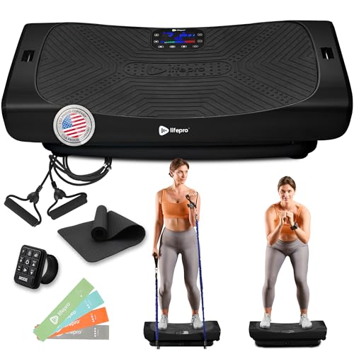 Lifepro Rumblex 4D Vibration Plate Exercise Machine with 7 Training Modes - color: Black, size: Pro