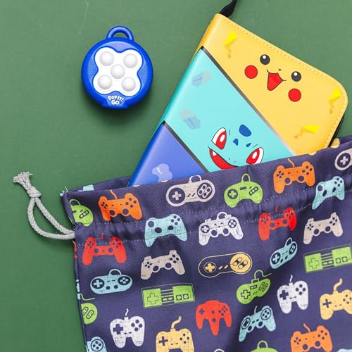 Gather & Knot Drawstring Gift Bags | 20" Large 12" Small | Premium Canvas | Reusable Fabric Wrap for Boys Birthdays, Baby Shower | Gamer - color: Gamer