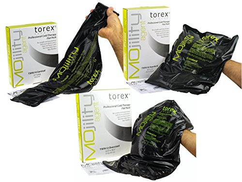 Torex Mojility - Hot and Cold Therapy Flat Pack - Reusable Gel Ice Pack (Cervical Black 2 x 6.5). - size: 1 Count (Pack of 1)