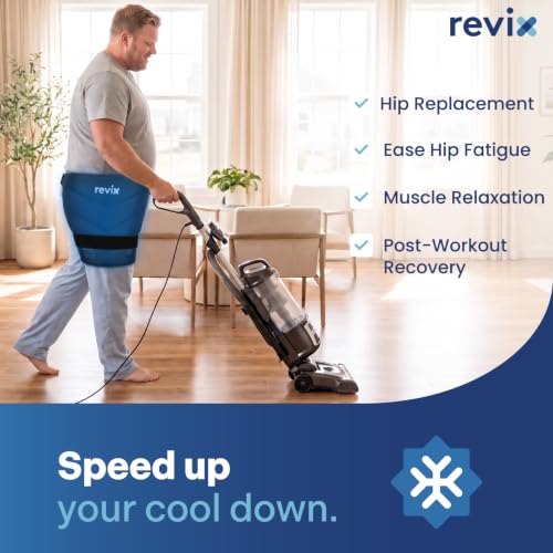 REVIX XXL Hip Ice Pack Wrap for Hip Replacement, Reusable Gel Ice Pack - color: Black Xxl