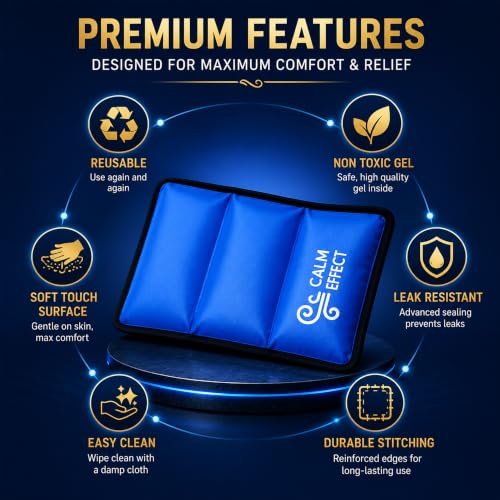 Treaton, Reusable Gel Ice Pack for Hot & Cold Therapy, Flexible Cold & Hot Compress, Microwave & Freezer Safe, Leak-Resistant Ice Pack for Back, Shoulder, Knee, Neck & Muscle Recovery - size: Large