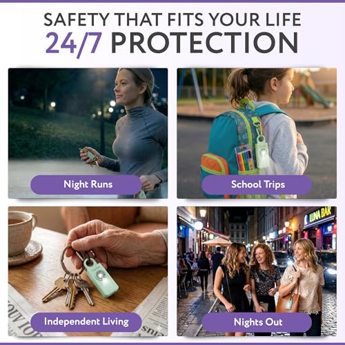 HOOTIE Personal Safety Alarm for Women, Men and Kids — 130dB Personal Alarm Keychain, Pull Pin Safety Alarm Keychain with Strobe Light, Self-Defense Alarm for Campus, Travel and Running — Mint - color: Mint