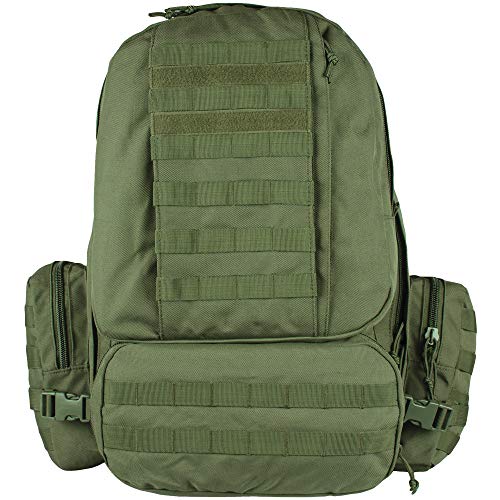 FOX OUTDOOR PRODUCTS Advanced 3-Day Combat Pack | 69L Tactical Backpack w/Dual Hydration Ports, Compression Straps & Storage - color: Olive Drab
