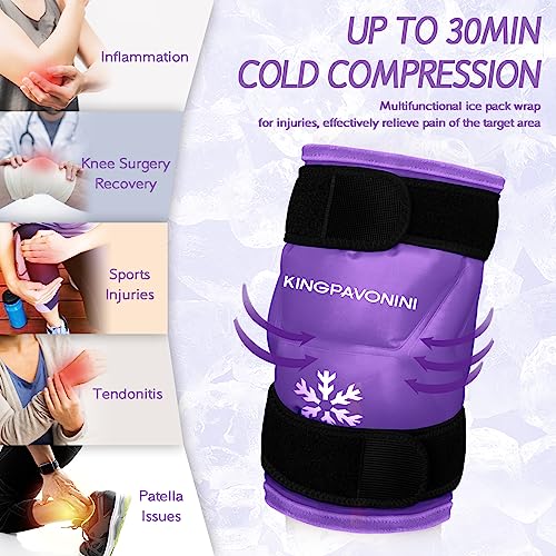 KingPavonini XXL Knee Ice Pack Wrap Around Entire Knee, 1 Pack, Purple - style: Purple