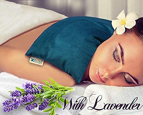 KOYA Naturals Soft Velvet Flax Seed Lavender Pillow Microwave Heating Pad - color: Turquoise