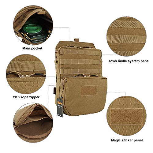 EXCELLENT ELITE SPANKER Tactical MOLLE Hydration Pack for 3L Water Bladder - color: Coyote Brown