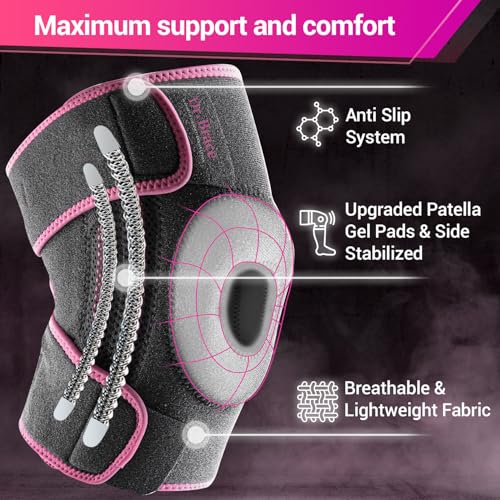 DR. BRACE ELITE Knee Brace with Side Stabilizers & Patella Gel Pads - color: Orion's, size: Medium