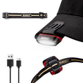 SUNREI Rechargeable Motion Sensor Clip on Hat Light with 150 Lumen & 600 mAh Headlamp, Rotatable Headlamp Flashlight for Fishing Camping Running Hand Work, Include Headband (Red) - size: H150-red