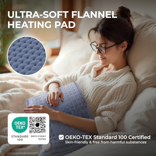 Heating Pad for Back, Shoulders and Neck, Blue, 23.6 x 11.8 in - color: Blue, size: 23.6 x 11.8 Inch