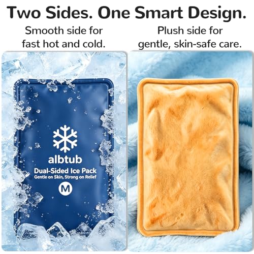 Dual-Sided Ice Pack for Injuries Reusable, 8"×12" Soft Gel Cold Compress - size: Standard M