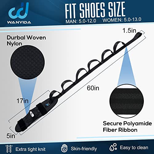 Foot and Calf Stretcher for Plantar Fasciitis, Achilles Tendonitis, Heel Spurs, Drop Foot. Yoga Stretching Strap for Leg, Thigh and Hamstring (Black) - color: Black