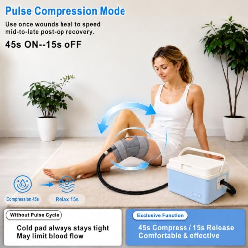 Cold Therapy Machine, Cold Therapy for Knee Replacement, Ice Machine for Knee After Surgery, Temperature Display,Cryotherapy Systems Suitable for Home use,(9 QT) - size: 9 QT