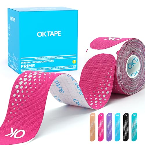 OK TAPE Synthetic Precut Kinesiology Tape for Protection, 2inx16.4ft 20PCS - color: Pink, size: 1 Rolls