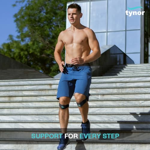 TYNOR Patellar Tendon Knee Support Strap Adjustable Neoprene Knee Stabilizer Band With Gel Pad Knee Brace For Knee Pain, Tendonitis, Running, Hiking, Basketball Volleyball Tennis, One Size, 1 Pair - style: Black Pair