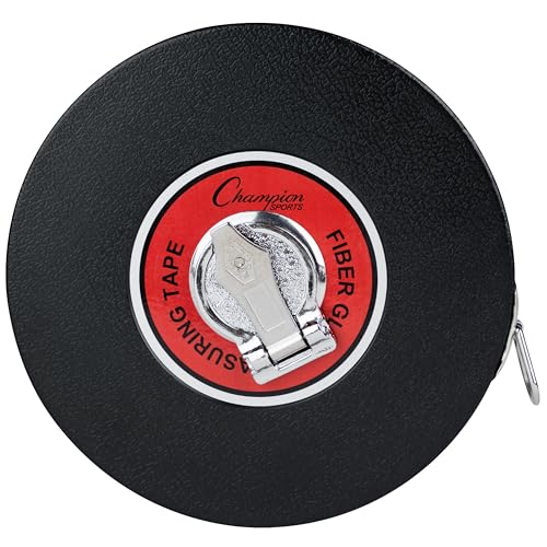 Champion Sports Closed Reel Measure Tape – 100 ft / 30 m, Hand Crank, Dual-Sided Feet & Meters - style: 100' / 30 Meter