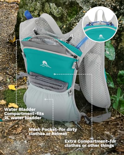 Running Vest for Women and Men, Hydration Running Backpack, Runners Vest, Hydration Vest, with Front Phone Holder, Adjustable Chest and Waist Strap - color: Moss Green, size: Only Backpack