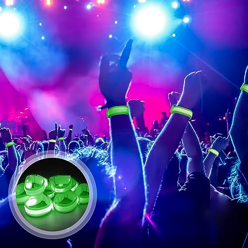 M.best 8pcs LED Light Up Bracelets Glow Flashing Wristbands Glow in The Dark Party Supplies for Wedding, Raves, Concert, Camping,Sporting Events, Party Green - color: 8pcs Green