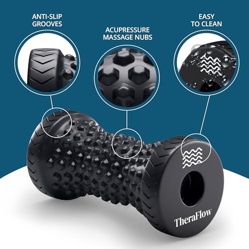 TheraFlow Foot Massager for Plantar Fasciitis Relief - Portable & Lightweight Foot Massager for Neuropathy Pain Relief for Feet, 360° Acupressure Nubs