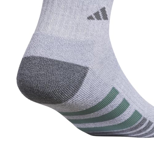 adidas Cushioned 3.0 3-Pack Quarter Socks - color: White/Grey/Preloved Teal Green/3/Color