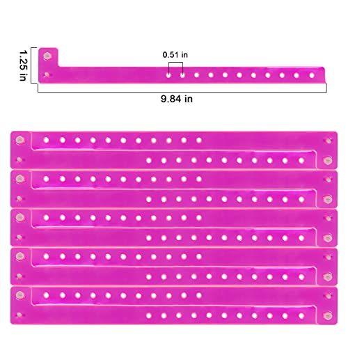 Plastic Party Pink Wristband 100 Pack, Vinyl Wristband for Event - color: Pink
