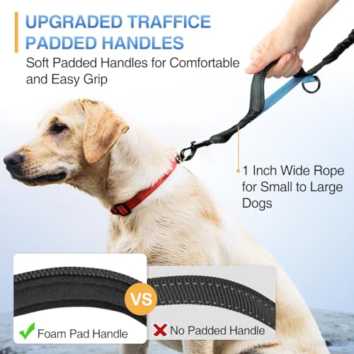 Kytely Hands Free Dog Leash with Zipper Pouch, Wide Padded Waist Dog Running Leash, Dual Padded Handles, Retractable Bungee for Walking Jogging Training Hiking - size: Small