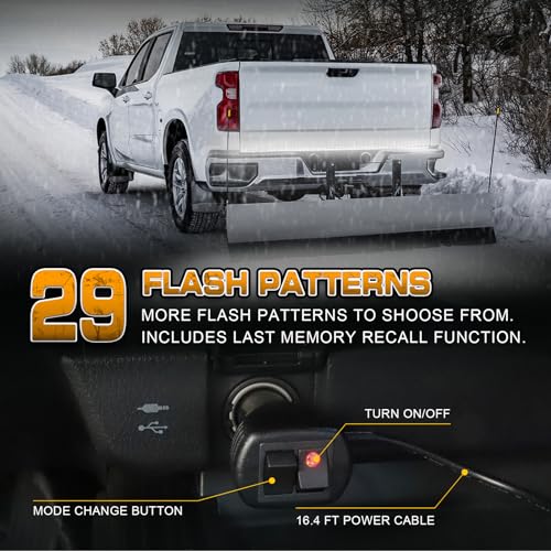 XRIDONSEN 60 inch Tailgate Lights Strip White Strobe Lights - color: White