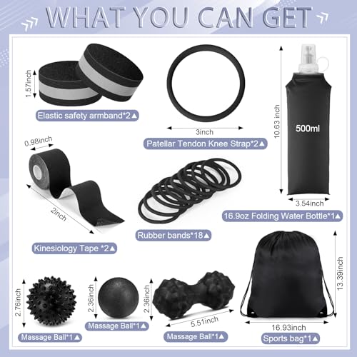 Halloscume 21 Pcs Runner Gift Set Marathon Gifts for Runners - color: Black