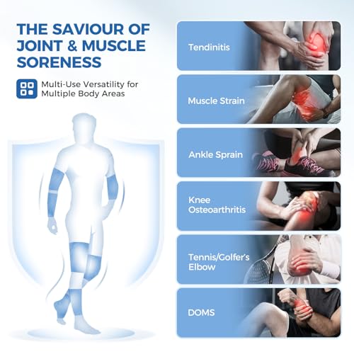 Elbow & Knee Ice Pack, Reusable Gel Cold Therapy Compression Sleeve Wrap - color: Black, size: Large