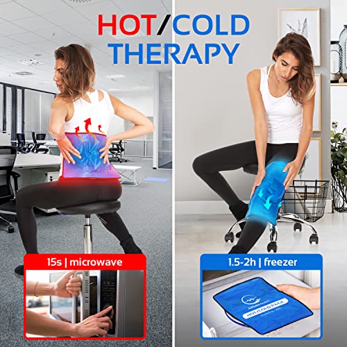 Reusable Ice Packs for Injuries Reusable | 11"x 14.5"- 2 Pack XL | Hot & Cold Pack | Large Ice Pack for Back Pain Relief, Flexible When Frozen | Cold Compress for Back, Knee, and Shoulder Injuries - color: Blue 1