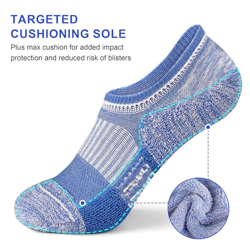 Amutost Womens No Show Socks Anti-Slip Cushioned Breathable 5-10Pairs - color: No Show Socks, size: 5-8