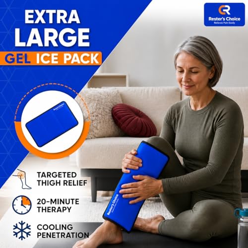 Rester's Choice Extra-Large Gel Ice Pack (13" x 21.5") - Reusable, Flexible, Durable - Ideal for Back, Shoulder, Knee (Blue, 1 Pack, X-Large) - color: Blue, size: 13x21.5 Inch (Pack of 1)