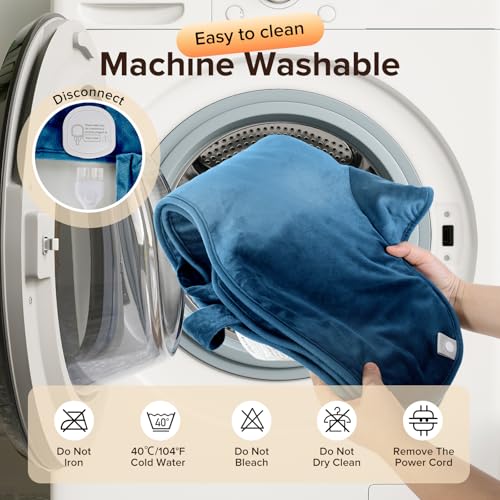 Mothers Day Gifts & Birthday Gifts for Mom Wife Men, Portable Heating Pad – Heated Weighted Blanket for Neck, Shoulders & Back – Extra Large 25"x37" Full Back Heating Pad – Auto Shut-Off - color: Blue