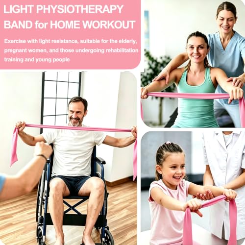 Long Resistance Bands for Working Out, Physical Therapy, Yoga & Pilates - color: Pink