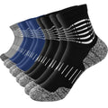IRAMY Ankle Compression Socks for Men Plantar Fasciitis Relief 3/5 Pairs - color: N‑black+d Blue+grey(5 Pairs), size: Small