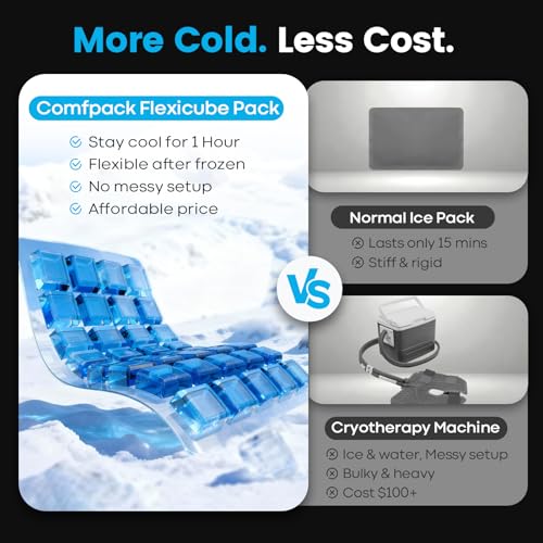 Comfpack Ice Pack for Injuries Reusable, 13.4×8.6" Cold Gel Wrap with Strap