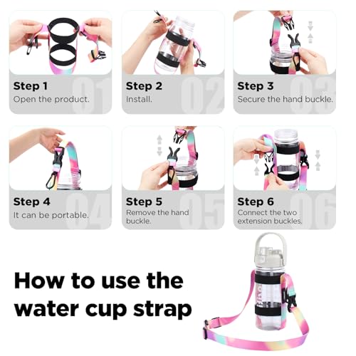EasyAcc Water Bottle Holder Strap Sling, for Owala FreeSip 24 32 40 oz, Hydro Flask, Cirkul, Yeti, Stanley Flip, Universal Water Bottles, with Carabiner, for Walking Curise Travel (Bottle Excluded) - color: Eucalyptus