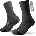 Compression Crew Athletic Socks, 3 Pairs, Performance Socks - color: Black, size: Medium